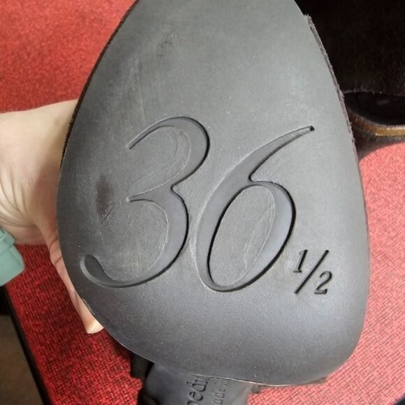 Pedro Garcia Suede Slingback Platform Heels Sz 6.5 Brown Designer Peep Toe - Picture 9 of 9